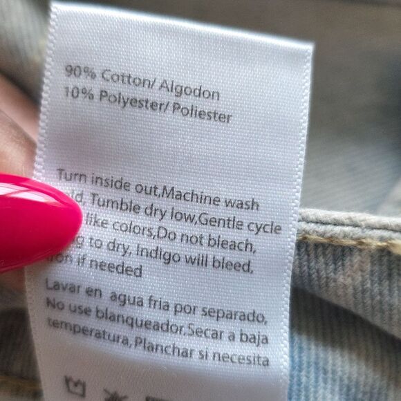 Insane Gene Light Wash Button Fly Denim Jeans Hi Rise Relaxed Tie Ankle 11 29W - Picture 12 of 12